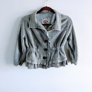 Decree Girls Ruffle Button up Jacket